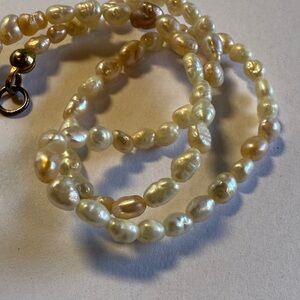 Anklet Rice Pearls 10” cream colored